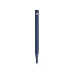 Kugelschreiber aus recyceltem Aluminium mit glänzender Oberfläche und blauer Tinte farbe marineblau Ansicht von hinten