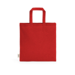 Faltbare Tasche aus recycelter Baumwolle in Natur mit kurzen Henkeln, 7,5 l farbe rot Ansicht von hinten
