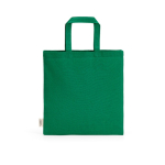 Faltbare Tasche aus recycelter Baumwolle in Natur mit kurzen Henkeln, 7,5 l farbe grün Ansicht von hinten