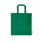 Faltbare Tasche aus recycelter Baumwolle in Natur mit kurzen Henkeln, 7,5 l farbe grün Ansicht von vorne