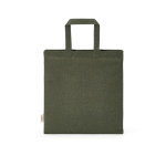 Faltbare Tasche aus recycelter Baumwolle in Natur mit kurzen Henkeln, 7,5 l farbe militärgrün Ansicht von hinten
