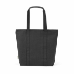 Einkaufstasche aus recycelter Baumwolle mit Reißverschluss, 22 l farbe schwarz Ansicht von hinten