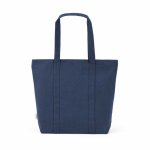 Einkaufstasche aus recycelter Baumwolle mit Reißverschluss, 22 l farbe marineblau Ansicht von hinten