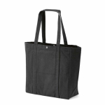 Einkaufstasche aus recycelter Baumwolle mit Druckknopfverschluss, 360 g/m² farbe schwarz zweite Ansicht