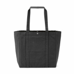 Einkaufstasche aus recycelter Baumwolle mit Druckknopfverschluss, 360 g/m² farbe schwarz Ansicht von hinten