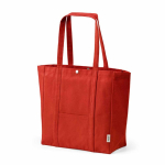Einkaufstasche aus recycelter Baumwolle mit Druckknopfverschluss, 360 g/m² farbe rot
