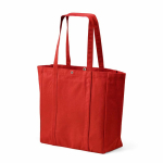 Einkaufstasche aus recycelter Baumwolle mit Druckknopfverschluss, 360 g/m² farbe rot zweite Ansicht
