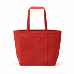 Einkaufstasche aus recycelter Baumwolle mit Druckknopfverschluss, 360 g/m² farbe rot Ansicht von hinten