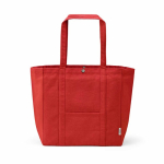 Einkaufstasche aus recycelter Baumwolle mit Druckknopfverschluss, 360 g/m² farbe rot Ansicht von vorne