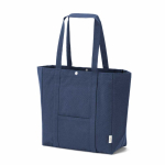 Einkaufstasche aus recycelter Baumwolle mit Druckknopfverschluss, 360 g/m² farbe marineblau