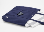 Einkaufstasche aus recycelter Baumwolle mit Druckknopfverschluss, 360 g/m² farbe marineblau Detailansicht