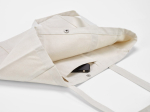 Einkaufstasche aus recycelter Baumwolle mit Druckknopfverschluss, 360 g/m² farbe natürliche farbe Detailansicht