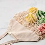 Einkaufstasche aus Baumwollnetz mit langen Henkeln, 180 g/m² farbe natürliche farbe Detailansicht