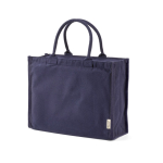 Einkaufstasche aus recycelter Baumwolle mit durchgehendem Reißverschluss, 19 l farbe marineblau