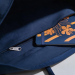 Einkaufstasche aus recycelter Baumwolle mit durchgehendem Reißverschluss, 19 l farbe marineblau Detailansicht