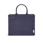 Einkaufstasche aus recycelter Baumwolle mit durchgehendem Reißverschluss, 19 l farbe marineblau Ansicht von vorne