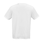 Unisex-T-Shirt aus Bio-Baumwolle mit kurzen Ärmeln und Rundhalsausschnitt, 140 g/m² farbe weiß Ansicht von hinten