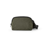 Wasserabweisende Bauchtasche aus recyceltem Nylon mit Rückfach, 1,5 l farbe dunkelgrün Ansicht von vorne