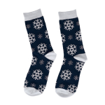 Weiche Weihnachtssocken aus Polyester in transparenter Dekokugel farbe marineblau erste Ansicht