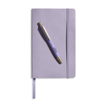 A5-Softcover-Notizbuch aus Kunstleder mit Gummiband, liniert farbe violett