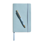A5-Softcover-Notizbuch aus Kunstleder mit Gummiband, liniert farbe hellblau