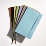 A5-Softcover-Notizbuch aus Kunstleder mit Gummiband, liniert farbe hellblau
