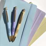 A5-Softcover-Notizbuch aus Kunstleder mit Gummiband, liniert farbe hellblau