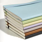 A5-Softcover-Notizbuch aus Kunstleder mit Gummiband, liniert farbe hellblau
