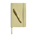 A5-Softcover-Notizbuch aus Kunstleder mit Gummiband, liniert farbe hellgelb