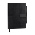A5-Softcover-Notizbuch aus Kunstleder und Stift, liniert farbe schwarz