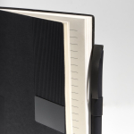 A5-Softcover-Notizbuch aus Kunstleder und Stift, liniert farbe schwarz