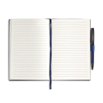A5-Softcover-Notizbuch aus Kunstleder und Stift, liniert farbe schwarz