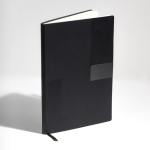 A5-Softcover-Notizbuch aus Kunstleder und Stift, liniert farbe schwarz