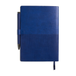 A5-Softcover-Notizbuch aus Kunstleder und Stift, liniert farbe marineblau