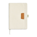 A5-Notizbuch aus Cord mit Vordertasche und Stiftschlaufe, unliniert farbe beige