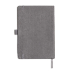 A5-Notizbuch aus Cord mit Vordertasche und Stiftschlaufe, unliniert farbe hellgrau