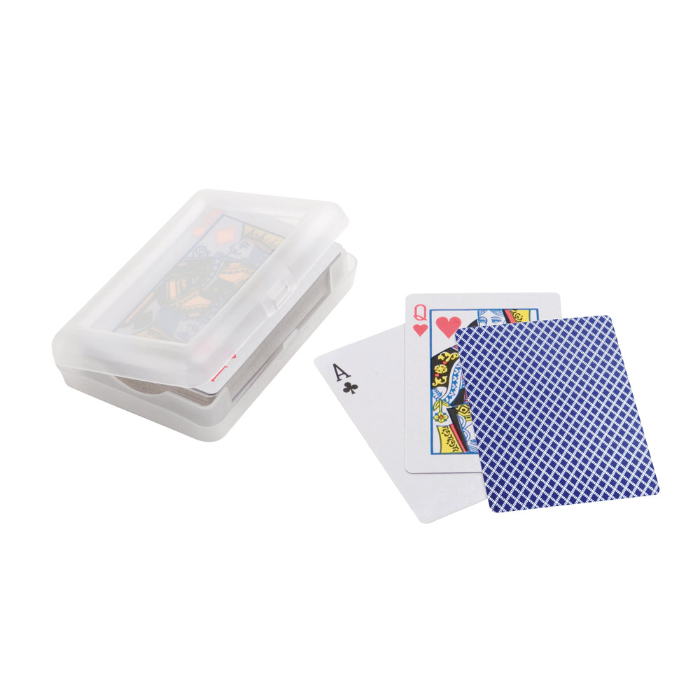 Klassisches Kartenspiel in einer Kunststoffbox mit Logo bedrucken