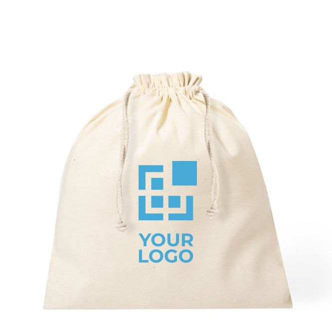 Mittelgroßer Baumwoll-Geschenkbeutel mit Logo, 105 g/m2