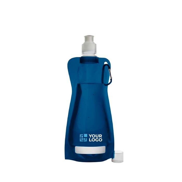 Faltbare Flasche aus BPA freiem PET mit Karabiner, 420ml