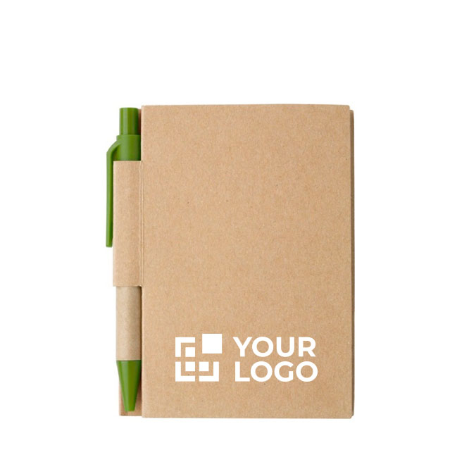 Notizbuch inkl. Mini-Kugelschreiber aus recycelten Materialien, A7