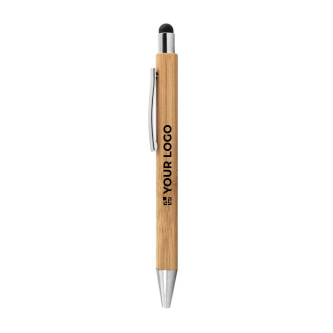 Bambus Kuli mit Druckknopf mit taktilem Stift und blauer Tinte