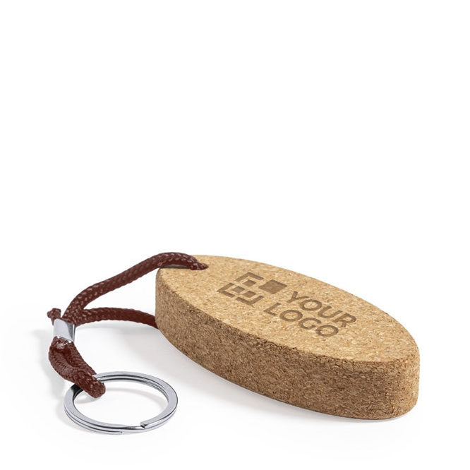 Schwimmender Schlüsselanhänger aus Kork mit ovaler Form bedrucken