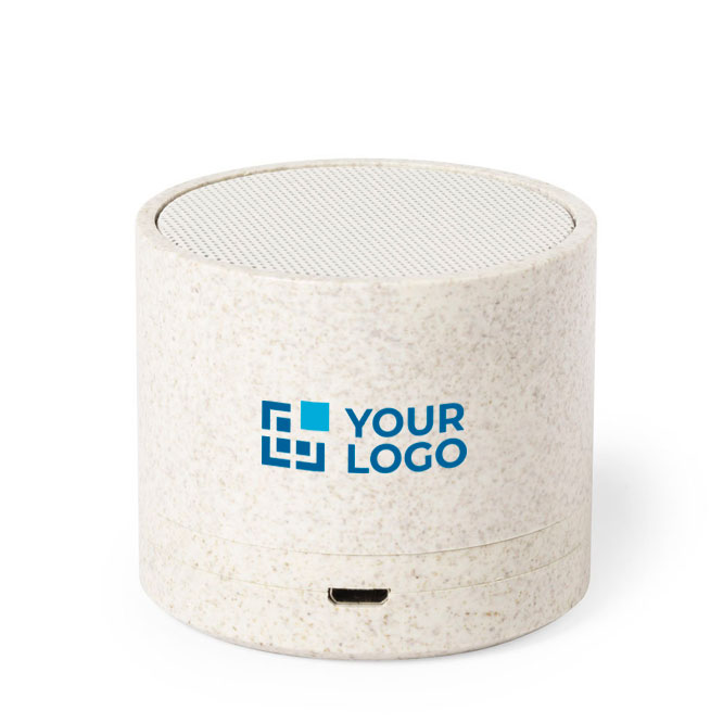 Günstiger kabelloser Lautsprecher mit Weizenstrohgehäuse, 2h Spielzeit