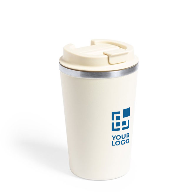 Doppelwandiger Thermobecher To Go aus Edelstahl mit Logo, 350ml