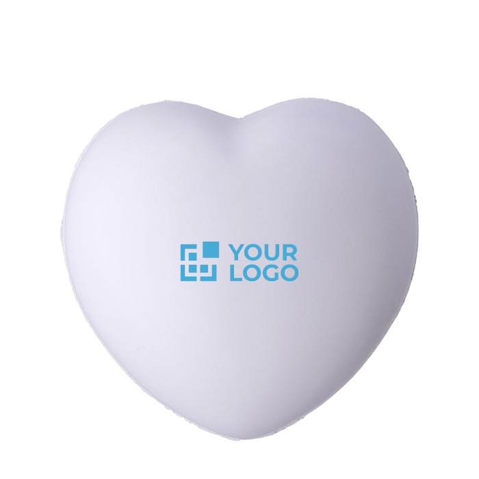 Stressball in Herzform in Weiß oder Rot als Mitarbeitergeschenk