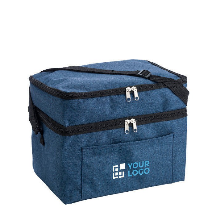 Kühltasche mit 2 Fächern für Büro als Mitarbeitergeschenk bedrucken