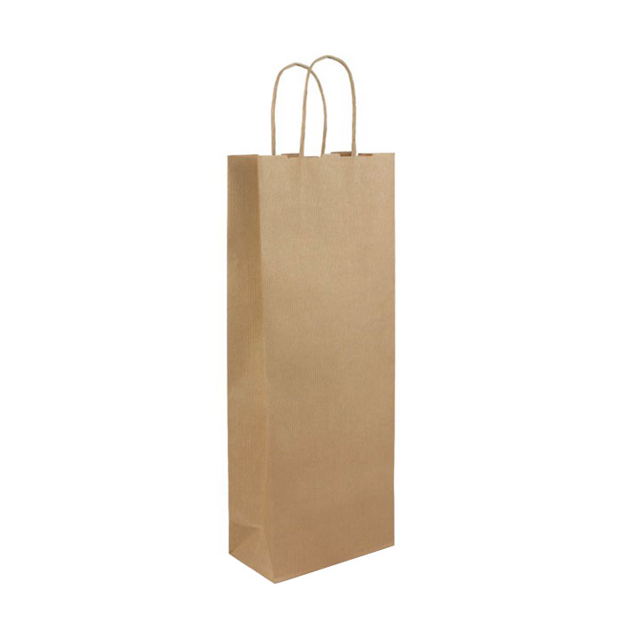 Spezielle Kraftpapiertüte für Wein mit geschweiften Henkeln, 120g/m2
