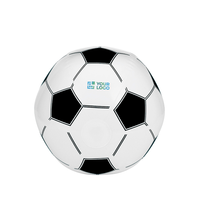 Aufblasbarer Strandball in der Optik eines Fußballes
