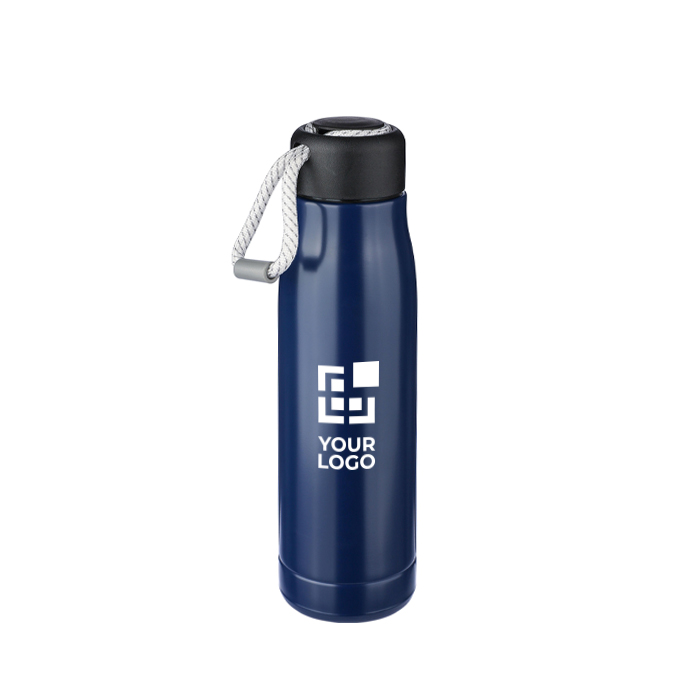 Auslaufsichere Edelstahlflasche mit Kordelgriff, 500 ml