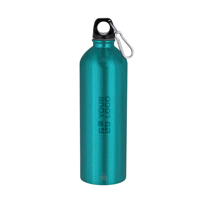 Große Aluminiumflasche mit Karabiner am Verschluss, 800 ml